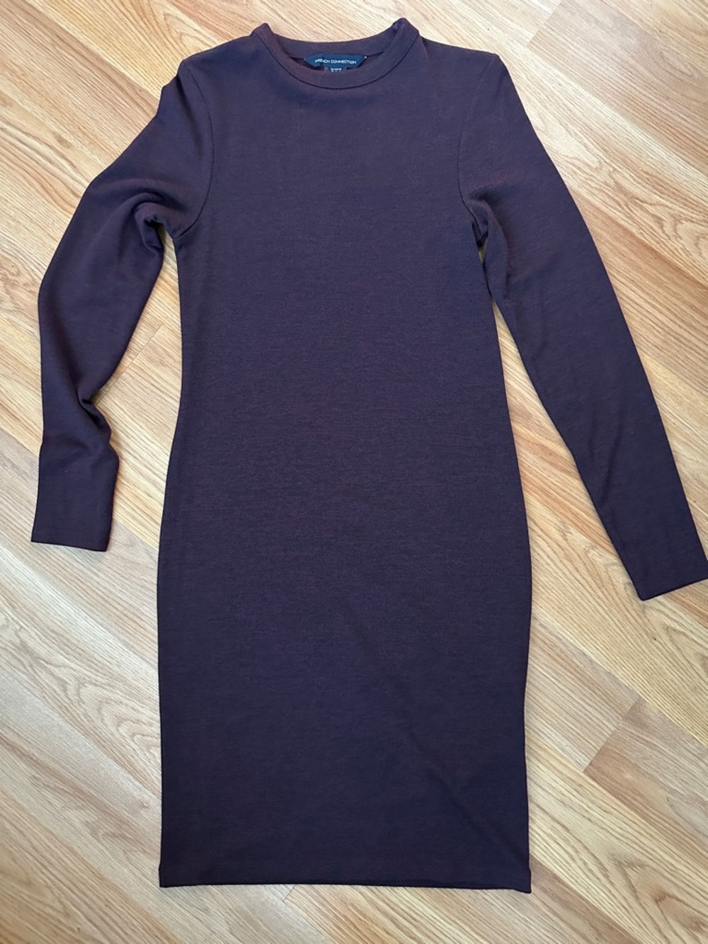 French Connection Long Sleeve Midi Dress in Dark Purple Size 6